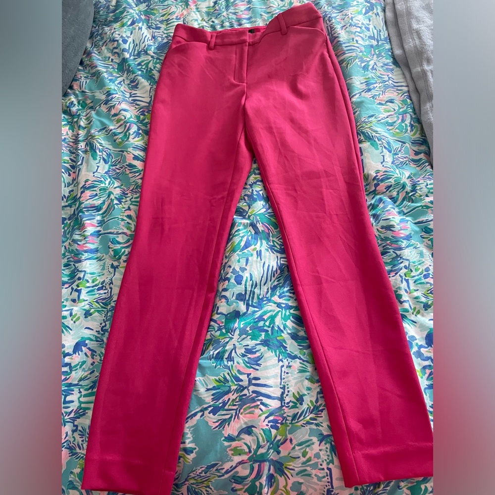 Express Hot Pink Magenta Pants skinny high rise stretch size 8R worn once